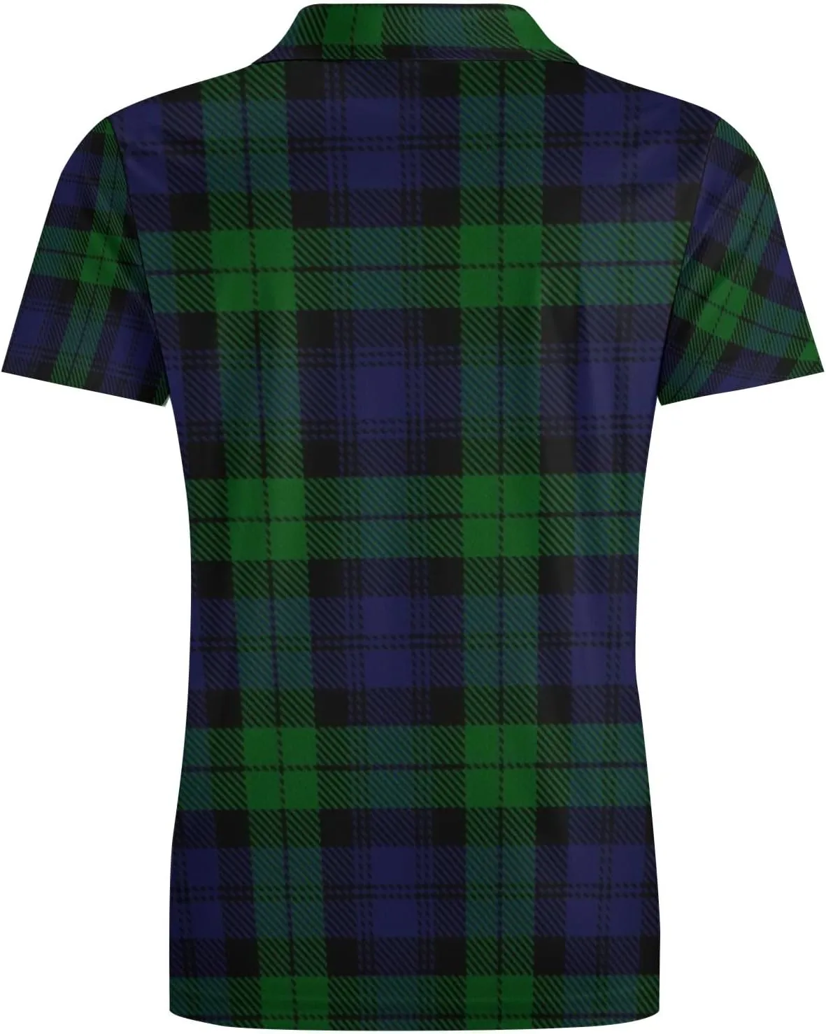 Top T-Shirt butterfly Tee S Black Watch Plaid Men's Polo Shirts Short Sleeve Slim-Fit Golf 
