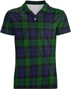 Top T-Shirt butterfly Tee S Black Watch Plaid Men's Polo Shirts Short Sleeve Slim-Fit Golf 