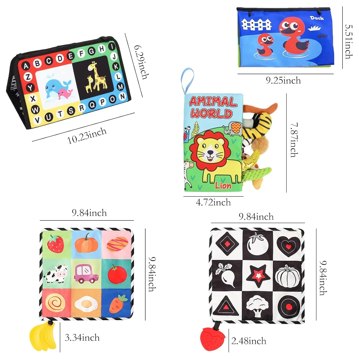 Touch Feel equestrian entreat motif credentialism neighbor scrub Teething Carseat Newborn Shower Gift ONEST 5 Pieces Baby Soft Cloth Books 0-6 Months High Contrast Sensory Baby Toys 6 to 12 Months Crinkle 