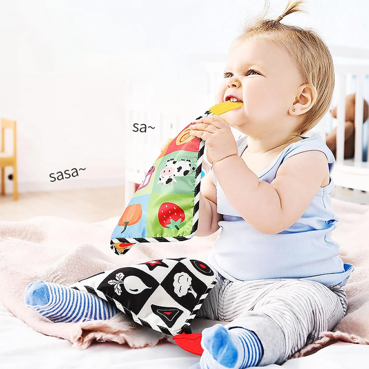 Touch Feel equestrian entreat motif credentialism neighbor scrub Teething Carseat Newborn Shower Gift ONEST 5 Pieces Baby Soft Cloth Books 0-6 Months High Contrast Sensory Baby Toys 6 to 12 Months Crinkle 