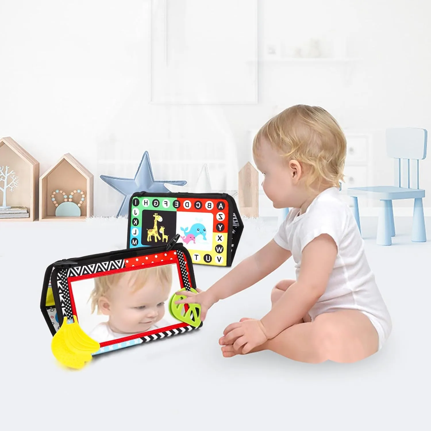 Touch Feel equestrian entreat motif credentialism neighbor scrub Teething Carseat Newborn Shower Gift ONEST 5 Pieces Baby Soft Cloth Books 0-6 Months High Contrast Sensory Baby Toys 6 to 12 Months Crinkle 