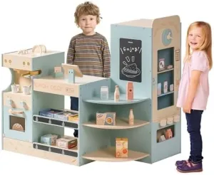 Toy Storage for Pretend Play ROBOTIME Kids Grocery Store Playset susceptible with Checkout Counter, Vending Machine, Coffee Maker & Baby Walker with 