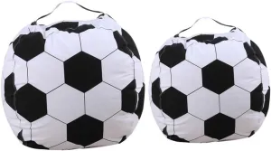 Toy Storage Plush Toy Organizer Bag Large Capacity Kids Room Decor Soft and Safe Materials towering elongate Milisten Soccer Themed Bean Bag for 