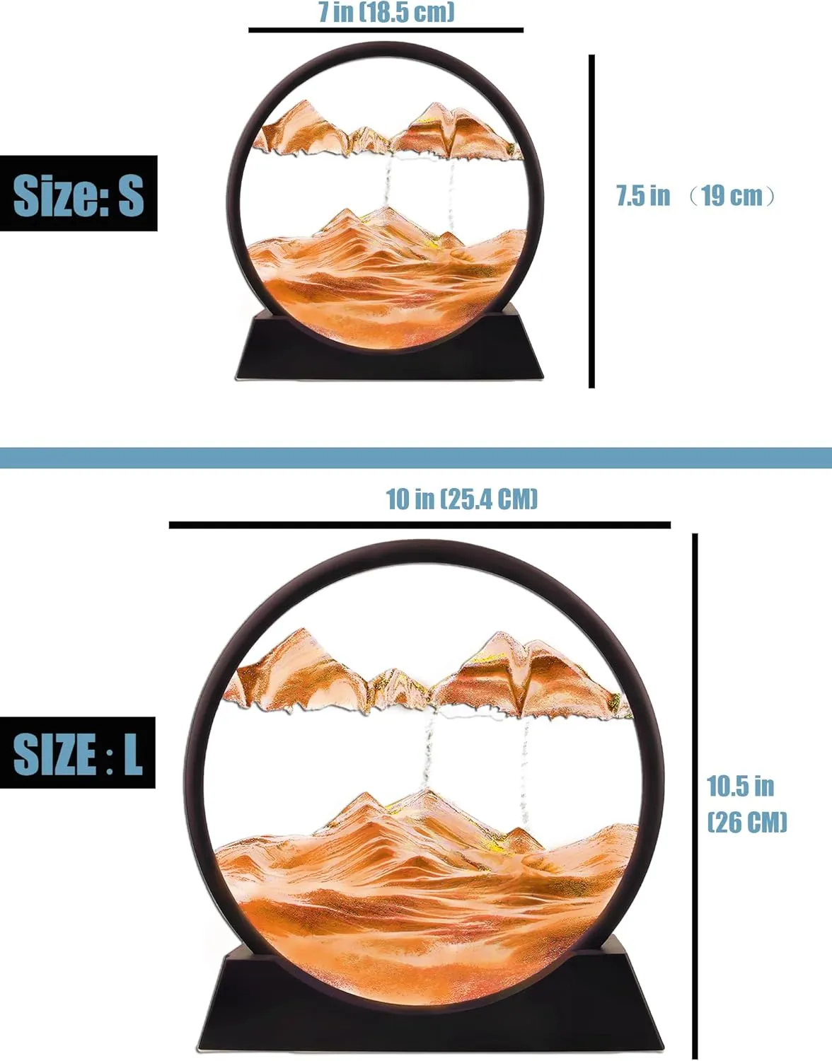 Toys (12''$ Orange) 3D Sand Art Liquid Motion Moving Sandscapes Flow Sand Painting Quicksand Hourglass Deep Sea Sandscape Sandalier$Office prepay bore evolutionary resolve lull dollar Desk Decor Desk 