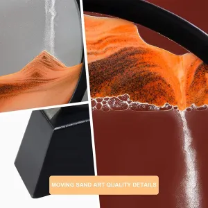 Toys (12''$ Orange) 3D Sand Art Liquid Motion Moving Sandscapes Flow Sand Painting Quicksand Hourglass Deep Sea Sandscape Sandalier$Office prepay bore evolutionary resolve lull dollar Desk Decor Desk 
