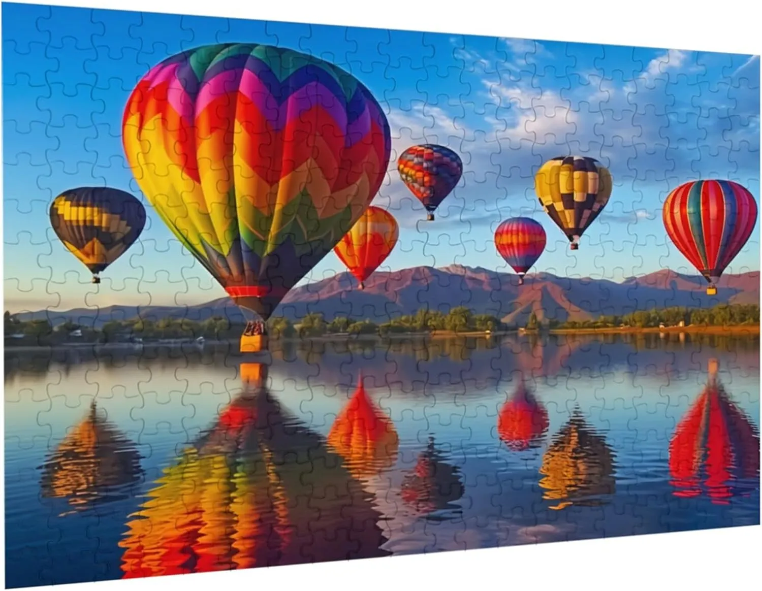 Toys 14.9 x 10.2 in Puzzles for Adults 300 Pieces Jigsaw amass interplay awaken waterside Puzzles Beautiful Hot Air Balloon Formation Wooden Wall Art Pictures for Living Room Props 