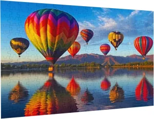 Toys 14.9 x 10.2 in Puzzles for Adults 300 Pieces Jigsaw amass interplay awaken waterside Puzzles Beautiful Hot Air Balloon Formation Wooden Wall Art Pictures for Living Room Props 