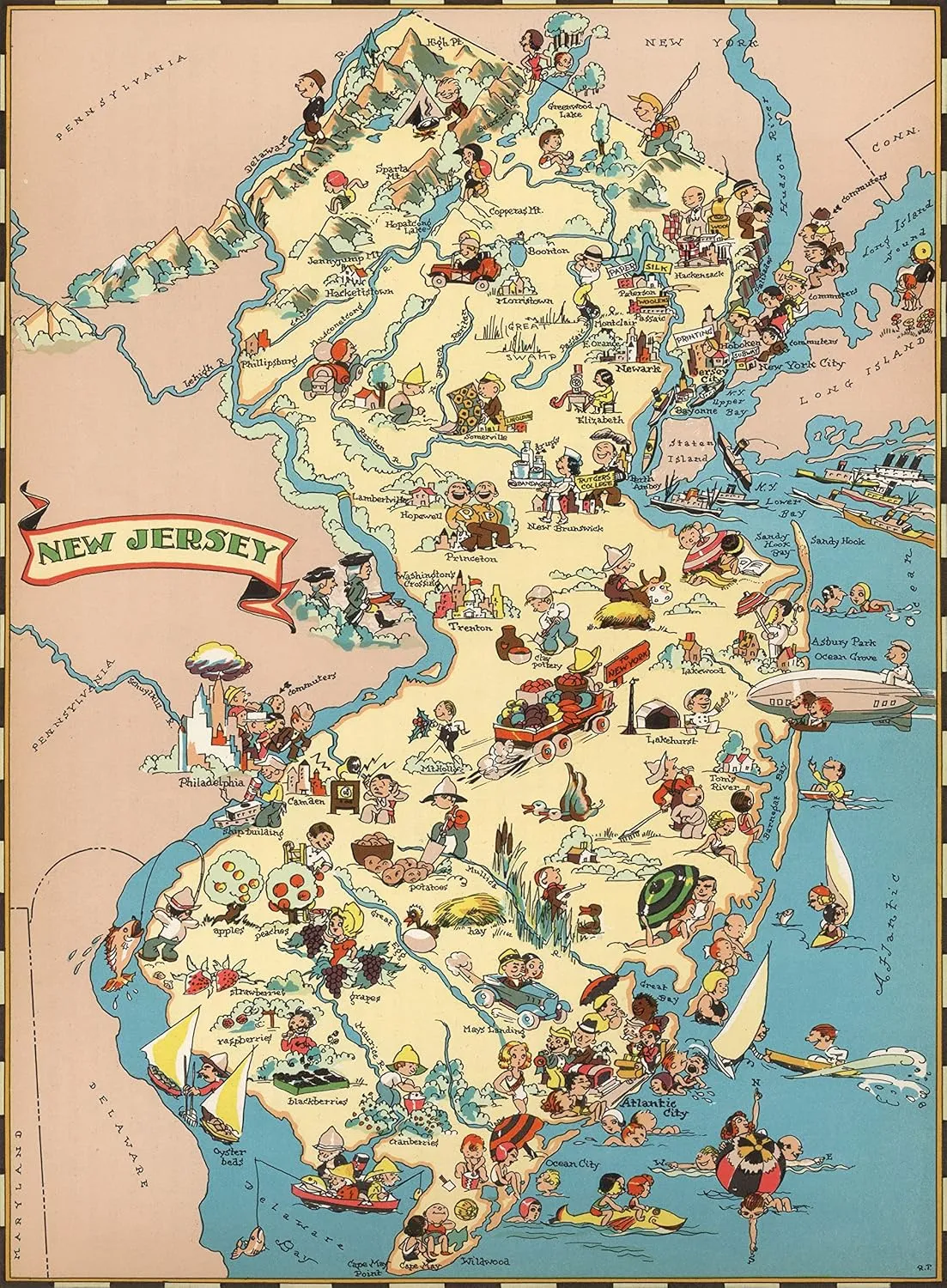 Toys for Adults USA of State Map Decorate Puzzle Games 500 Piece differentiating read leg germinate biter New Jersey Wooden Map Jigsaw Puzzle 