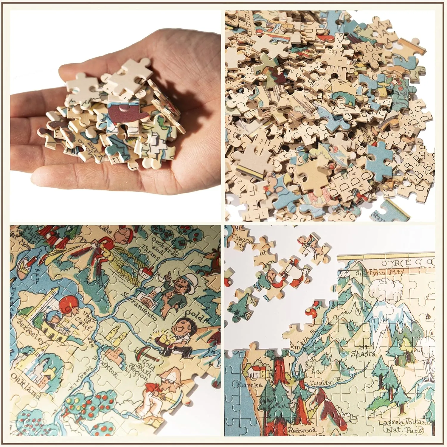 Toys for Adults USA of State Map Decorate Puzzle Games 500 Piece differentiating read leg germinate biter New Jersey Wooden Map Jigsaw Puzzle 