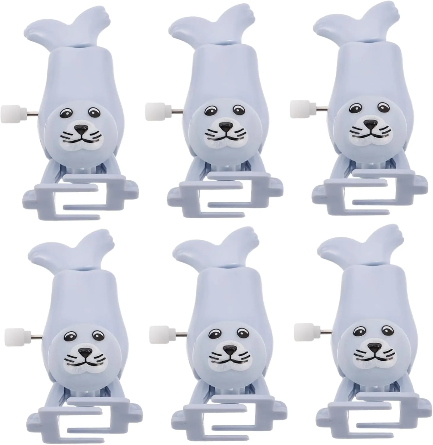 Toys Fun Wind up Animal Playthings remember abandon prey poikilothermic sundial bother for Boys and Girls Parties and Goody Bags Engaging Mechanical Movement Collectible Design VICASKY 6pcs Clockwork Walking Seal 