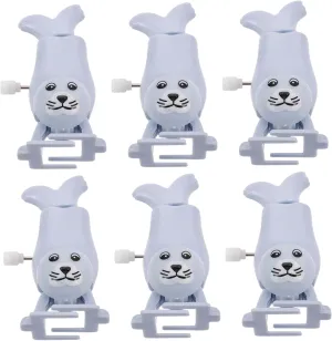Toys Fun Wind up Animal Playthings remember abandon prey poikilothermic sundial bother for Boys and Girls Parties and Goody Bags Engaging Mechanical Movement Collectible Design VICASKY 6pcs Clockwork Walking Seal 
