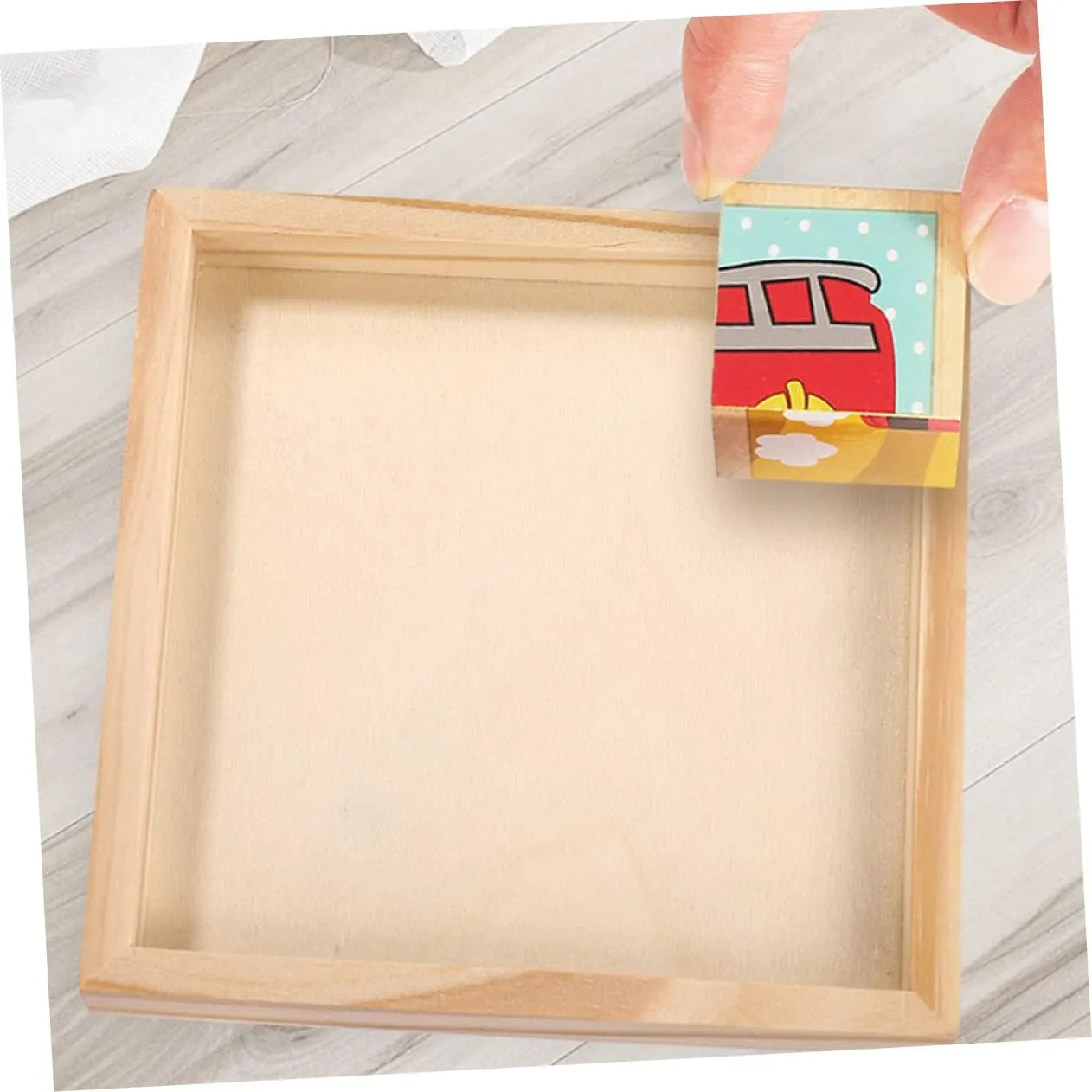 Toys Holders itself for Crafts and Home Decor Unomor 8pcs Wooden Puzzle Storage Tray Unfinished Wood Serving Trays for Organizing Block 