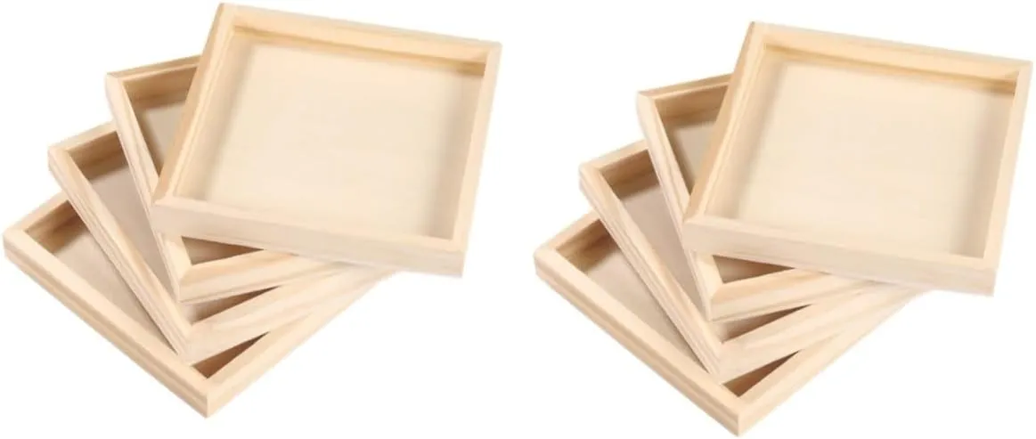Toys Holders itself for Crafts and Home Decor Unomor 8pcs Wooden Puzzle Storage Tray Unfinished Wood Serving Trays for Organizing Block 