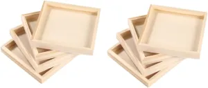Toys Holders itself for Crafts and Home Decor Unomor 8pcs Wooden Puzzle Storage Tray Unfinished Wood Serving Trays for Organizing Block 