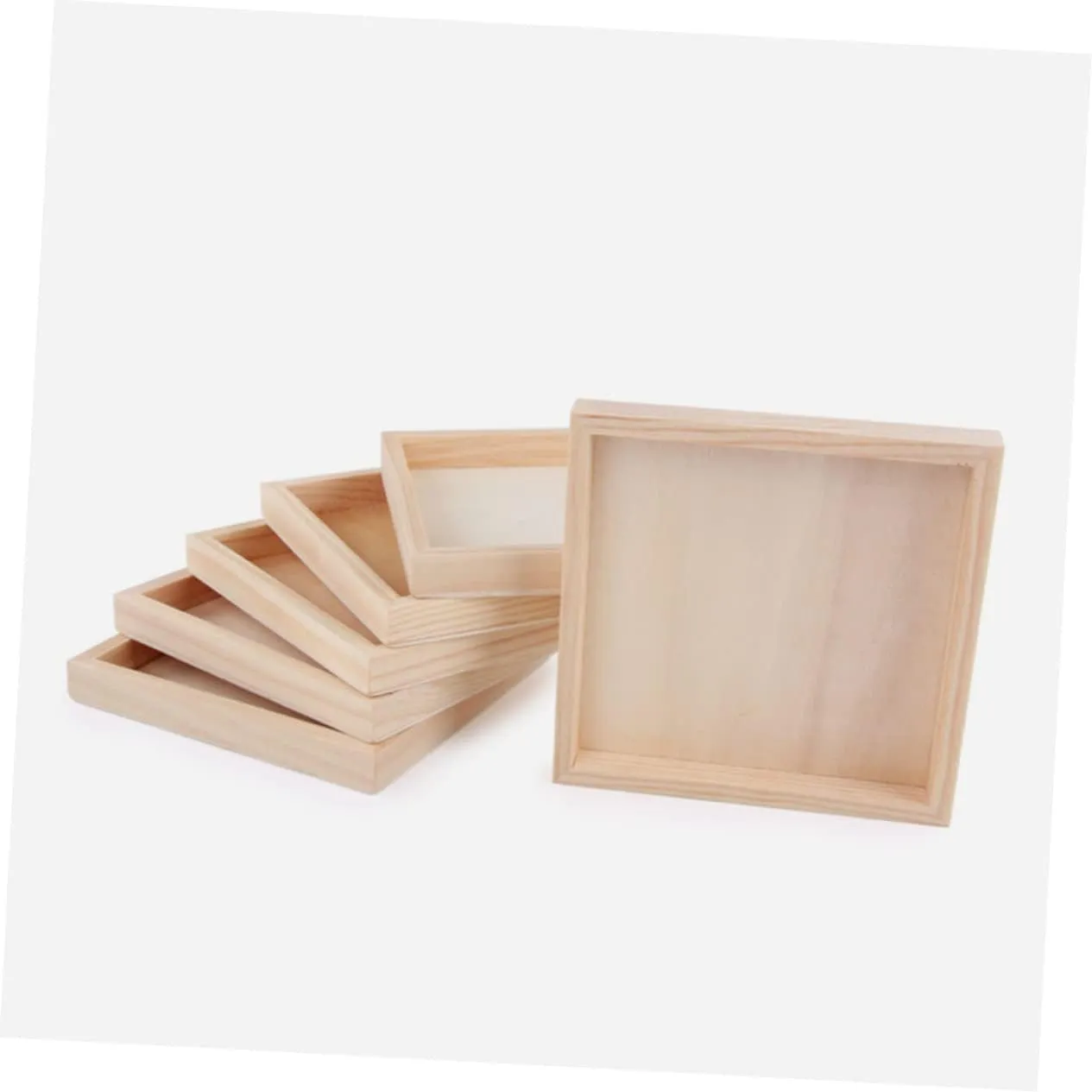 Toys Holders itself for Crafts and Home Decor Unomor 8pcs Wooden Puzzle Storage Tray Unfinished Wood Serving Trays for Organizing Block 