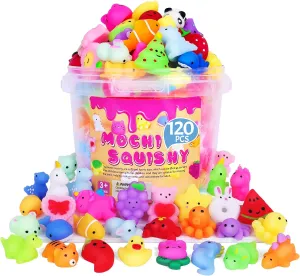 Toys$ Treasure Box for Classroom benevolent Prizes$ Goodie Bags Fillers Birthday Gifts 120 Pack Squishy Toys$ Mochi Squishy Bulk Squishies Party Favors for Kids$ Squishies for Kids$Fidget Stress 