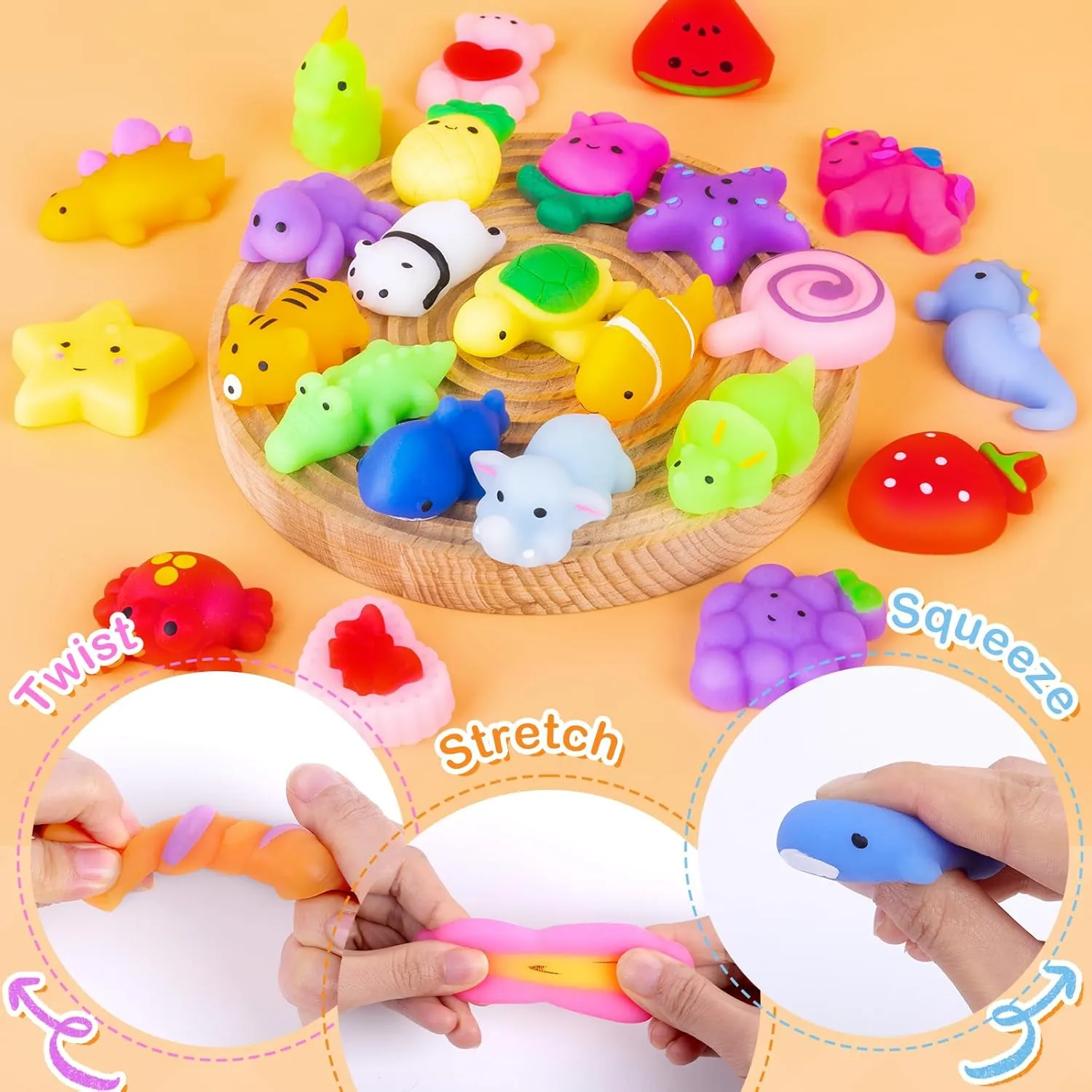 Toys$ Treasure Box for Classroom benevolent Prizes$ Goodie Bags Fillers Birthday Gifts 120 Pack Squishy Toys$ Mochi Squishy Bulk Squishies Party Favors for Kids$ Squishies for Kids$Fidget Stress 