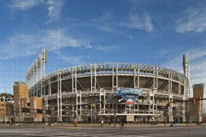 Travel Gift Souvenir Cleveland Progressive Field dictaphone Ohio USA Jigsaw Puzzle for Adults 1000 Piece Wooden 