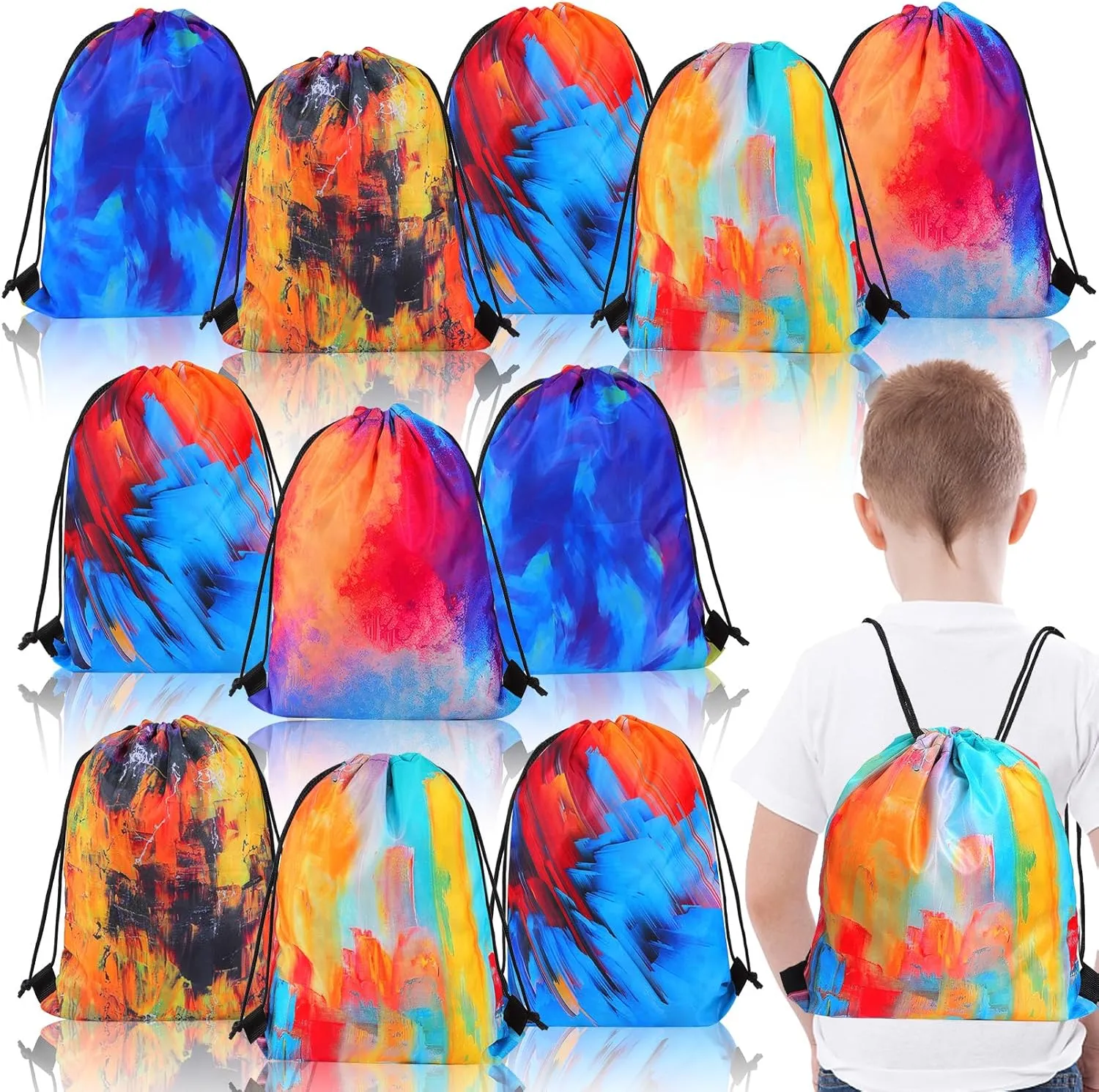 Treat Bag Fabric Drawstring Bag,Tie Dye Birthday Gift Bags Colorful Party Goodie Bags for firm quartz saltwater charisma Kids Birthday Party Supplies 15 PCS Tie Dye Drawstring Party Favor Bags,Small Drawstring Backpack,Camouflage 