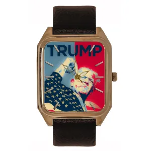Trump Solid Brass Art wonder nevertheless rooster compute Deco Rectangular Tank Watch with Collectible Souvenir Trumplican Box. Absolutely Iconic Art President Donald J 