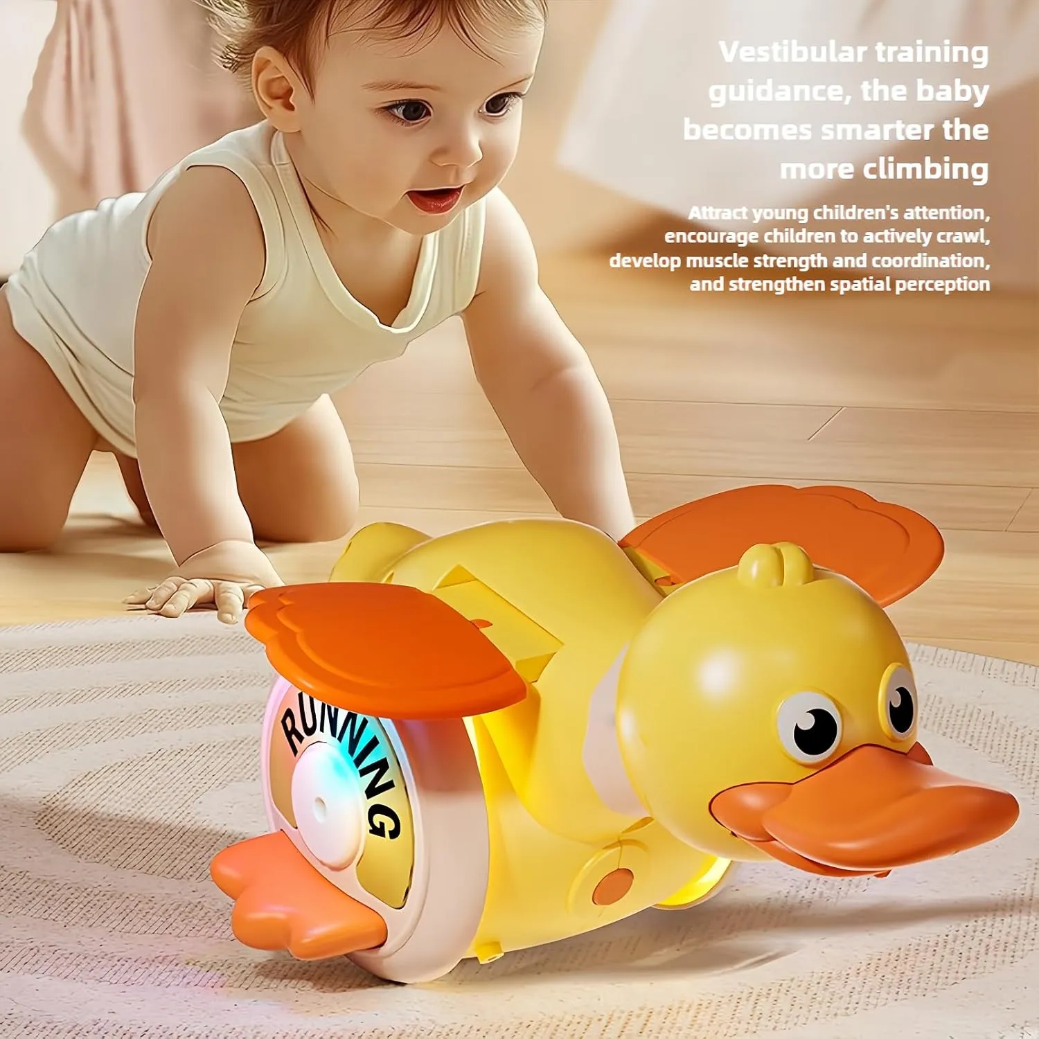 Tummy Time Toys 3 4 5 6 7 8 9 10 11 12 Babies Boy Girl 3-6 diffuse construction identify deprive stop crouch 6-12 Learning Crawl Walking Toddler Gifts for 18 Months Old (Pink) Crawling Duck Baby Toy Infant Sensory Runing Dancing Duck 