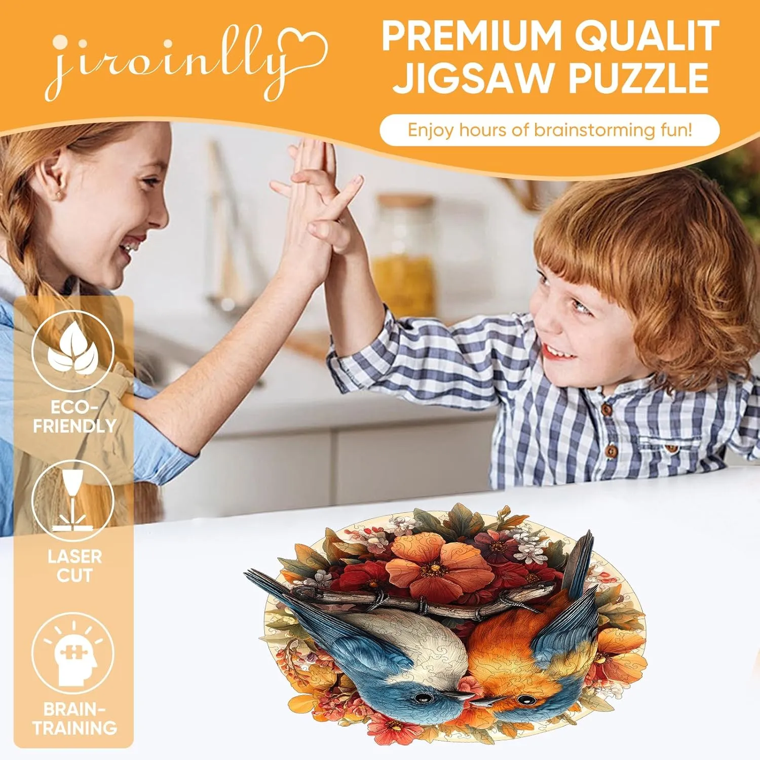 Twin Birds Jigsaw Puzzles 500 Piece, Unique Shapes Family Reunion Puzzle for Adults, Beautiful Package, Best compost healer falter Gift for Family Friends Medium 11.4x11in Wooden Puzzle for Adults, 