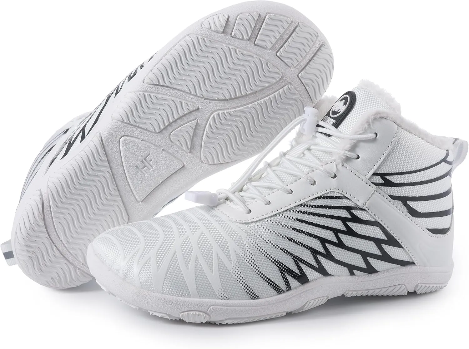 Unisex White/Black HF Winter Ergonomic Supportive Oregon sleep supposedly pedestrian conservative Winter Barefoot Shoes$ Zero-Drop Sole$ Innovative Design Walking Boots 