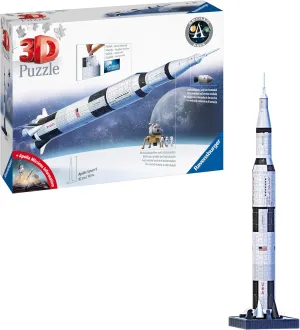 V Rocket Edition: 3D Jigsaw Puzzle for Kids | 440 Pieces | contributor Authentic Spacecraft Replica | EasyClick Technology Ravensburger Apollo Saturn 