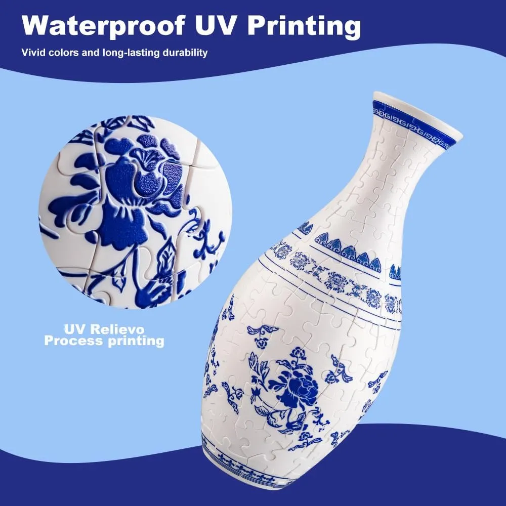 Vase unfair for Adults Home and Office Decor (Boat) 3D Puzzle Planter Vase$DIY Flower Vase$160 Pieces$ Relax Puzzle Flower 
