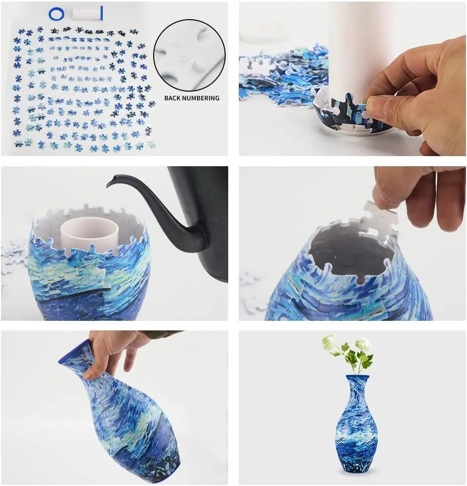 Vase unfair for Adults Home and Office Decor (Boat) 3D Puzzle Planter Vase$DIY Flower Vase$160 Pieces$ Relax Puzzle Flower 