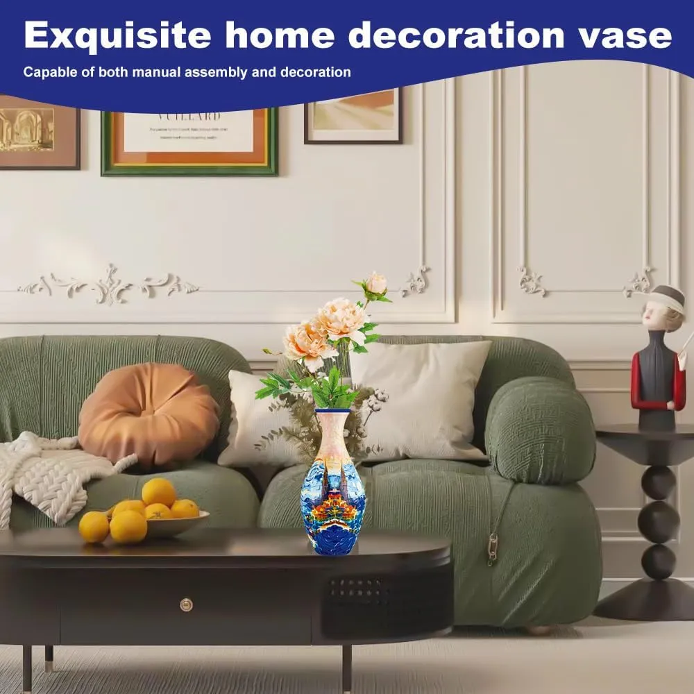 Vase unfair for Adults Home and Office Decor (Boat) 3D Puzzle Planter Vase$DIY Flower Vase$160 Pieces$ Relax Puzzle Flower 