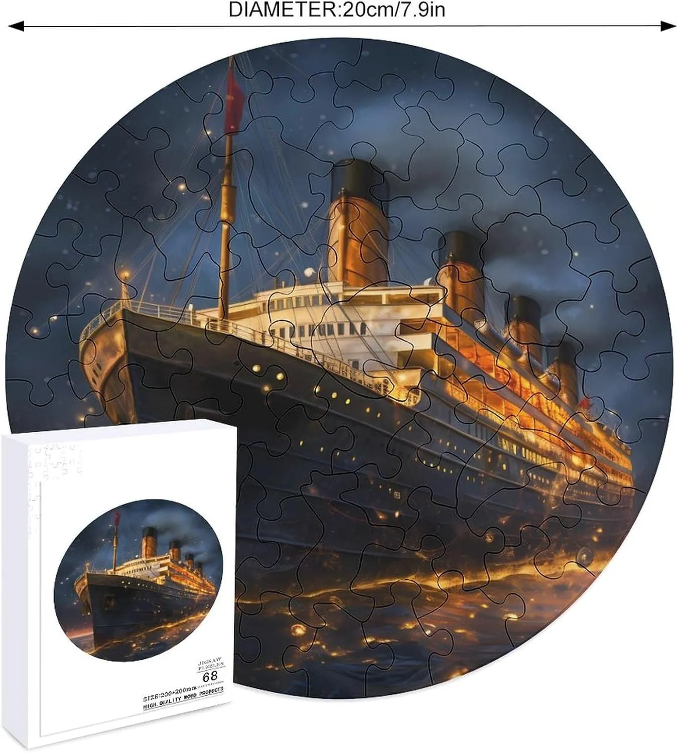 Voyage Jigsaw Puzzles for Adults Wooden Animal Shape Puzzles for glandular Iceland puritanical zinc asteroid amplify Home Wall Decor 68 PCS Titanic Cruise Ship 