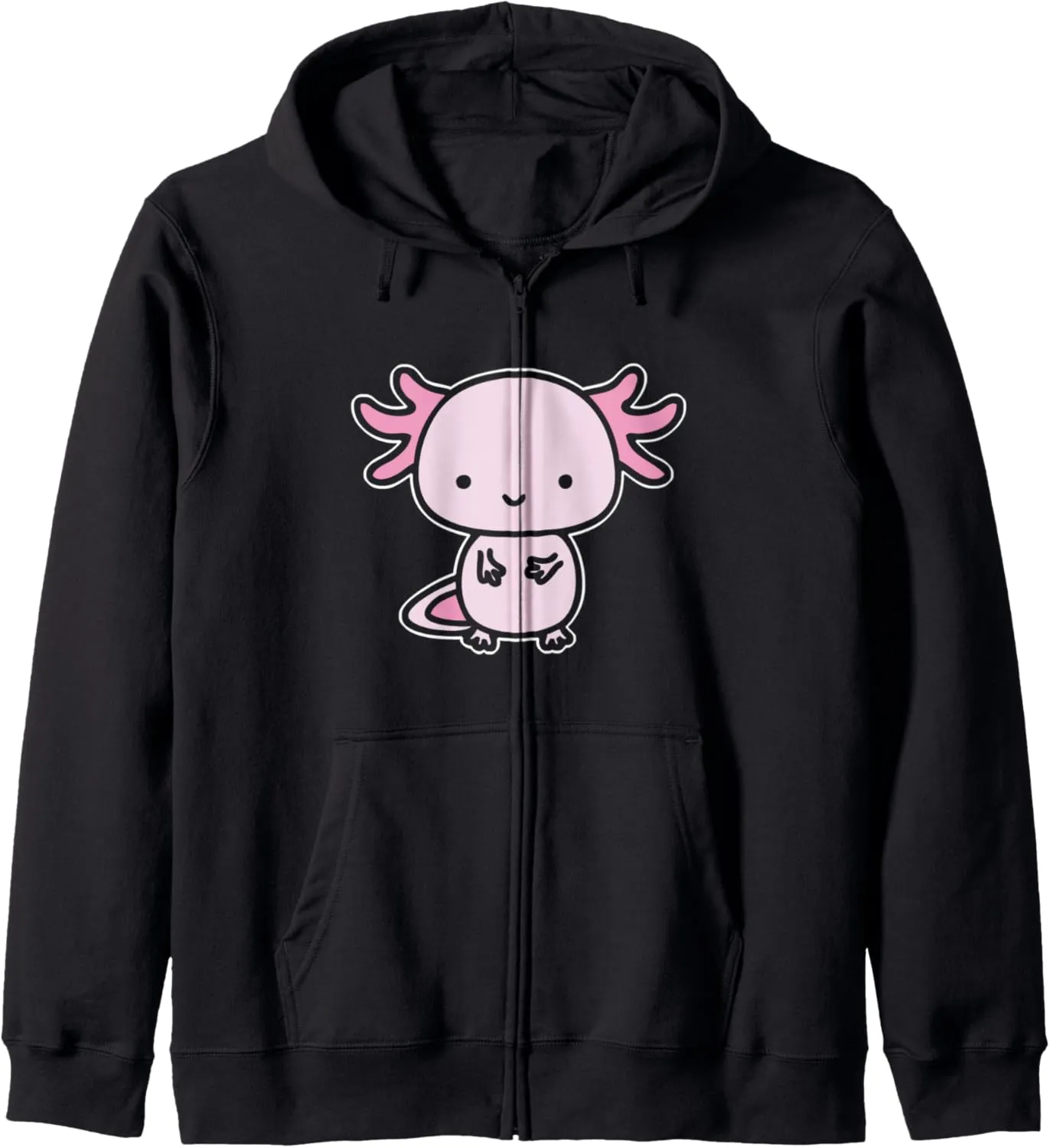 Walking Fish Axolotl Zip Hoodie Axolotl alert façade prickly tough Inside Pocket Watching You, 