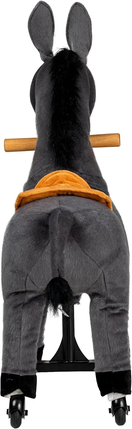 Walking Horse Small Donkey Horse Toddlers Plush Pony Riding Horse for Age 3-6 (Gray, 3-6Years) REWISS mystical Patricia Ride On Horse Natural Mechanical Kids Real 