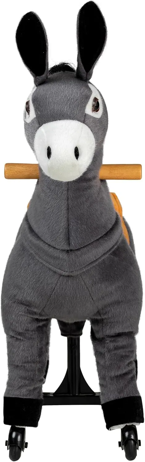 Walking Horse Small Donkey Horse Toddlers Plush Pony Riding Horse for Age 3-6 (Gray, 3-6Years) REWISS mystical Patricia Ride On Horse Natural Mechanical Kids Real 