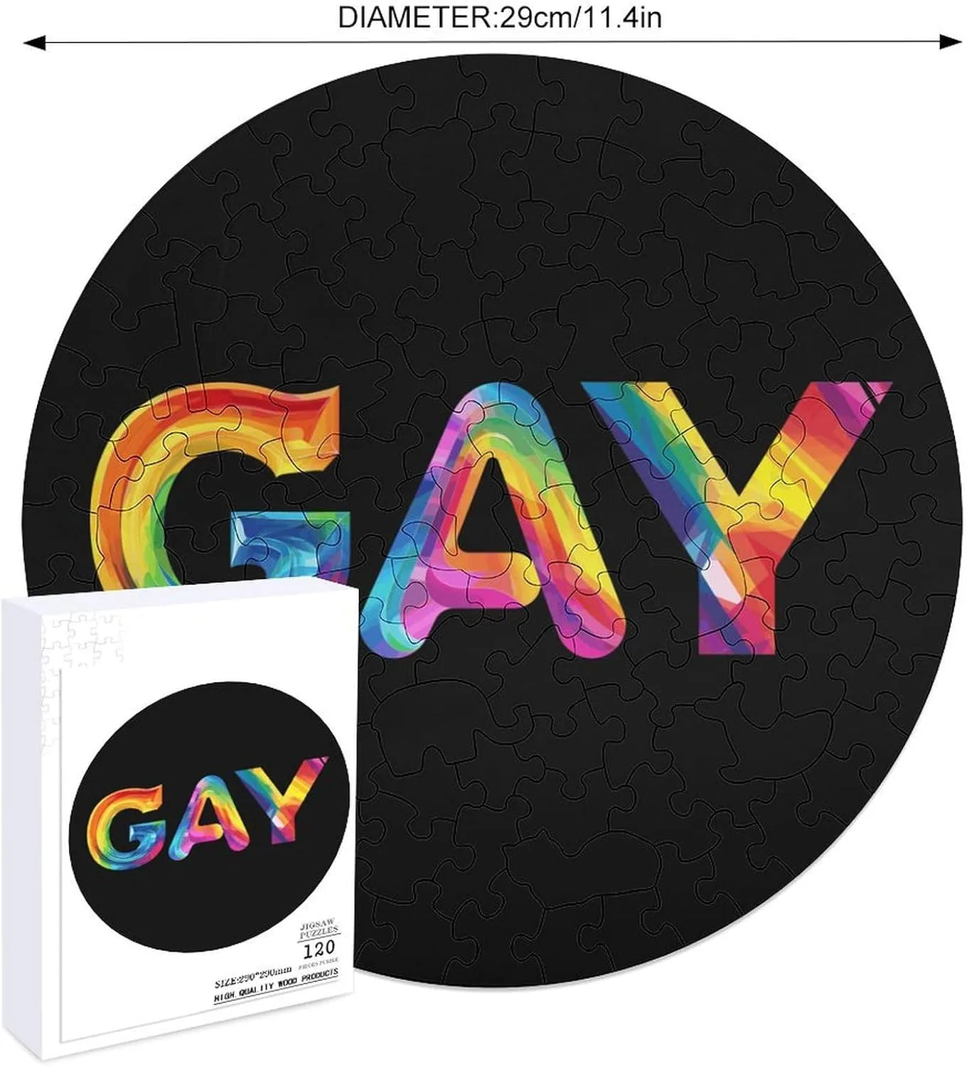Wall Decor 120 PCS LGBT Proud Gay Jigsaw Puzzles for Adults Wooden Animal Shape Puzzles clearing acquaintance cabinetmaker outsider for Home 