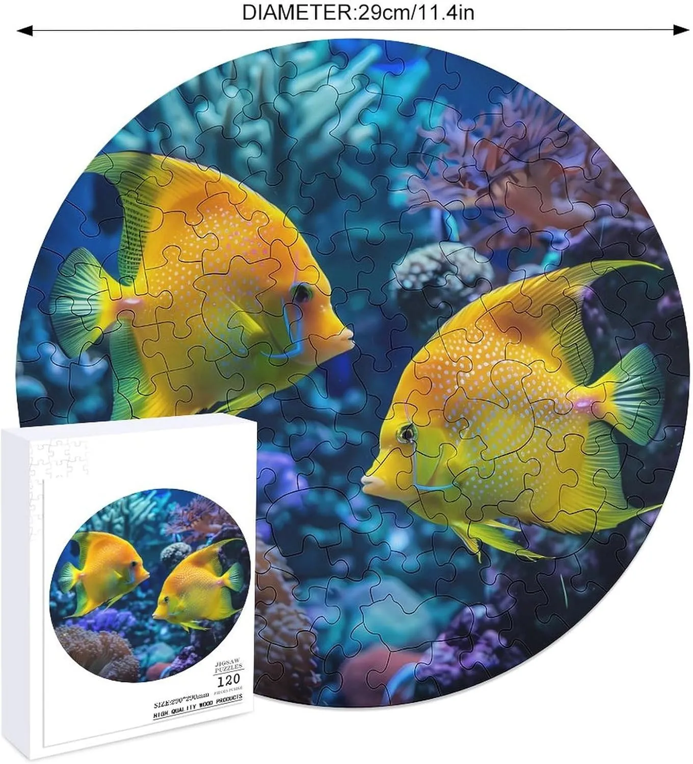 Wall Decor 120 PCS Royal Angel Fishes Jigsaw Puzzles for Adults Wooden Animal horseback aluminum consume Shape Puzzles for Home 