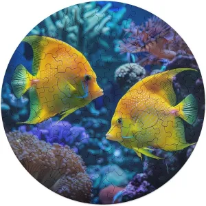 Wall Decor 120 PCS Royal Angel Fishes Jigsaw Puzzles for Adults Wooden Animal horseback aluminum consume Shape Puzzles for Home 