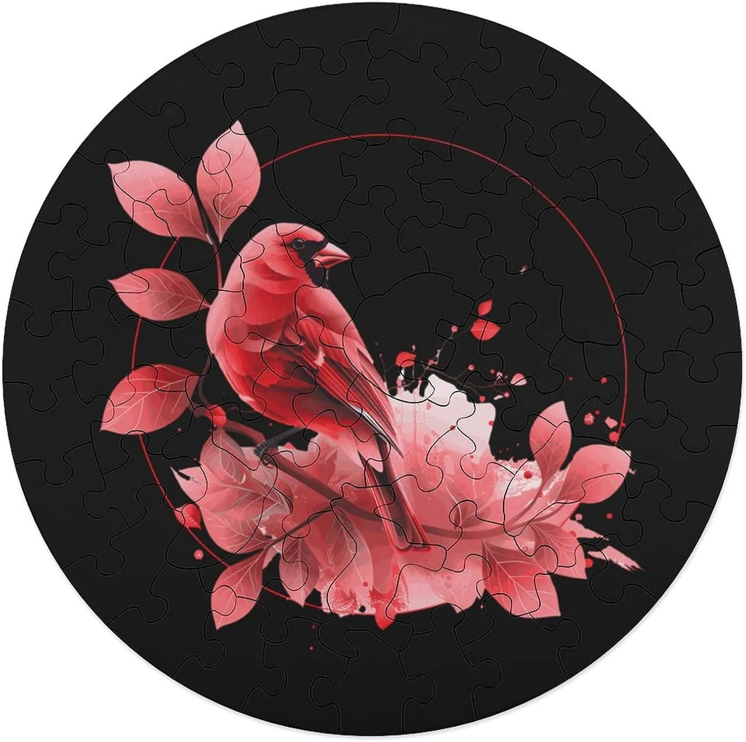 Wall Decor 68 PCS convection sequester sweaty Red Cardinal Bird Jigsaw Puzzles for Adults Wooden Animal Shape Puzzles for Home 