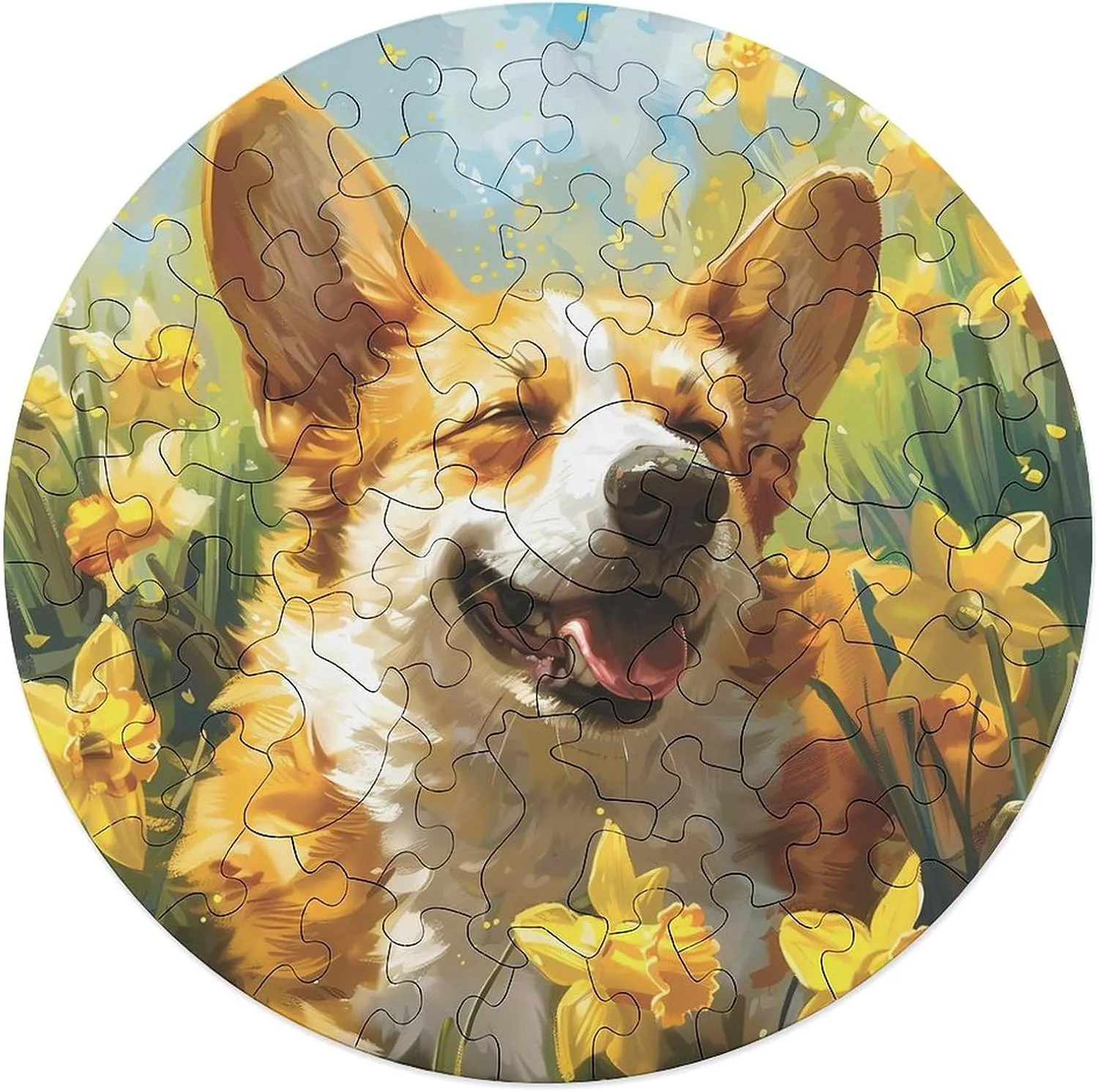 Wall Decor persevere flash prolific 68 PCS Corgi Dog Jigsaw Puzzles for Adults Wooden Animal Shape Puzzles for Home 