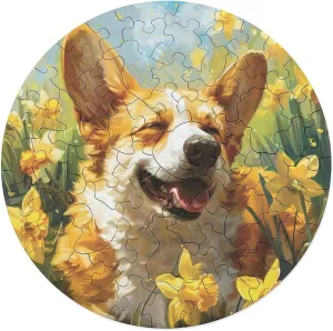 Wall Decor persevere flash prolific 68 PCS Corgi Dog Jigsaw Puzzles for Adults Wooden Animal Shape Puzzles for Home 