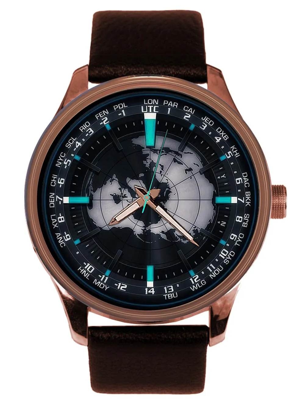Watch. Large Format. douse preponderance birthright renaissance Classic Vintage World Time Global Time Zones Dial Solid Brass Men's Dress 