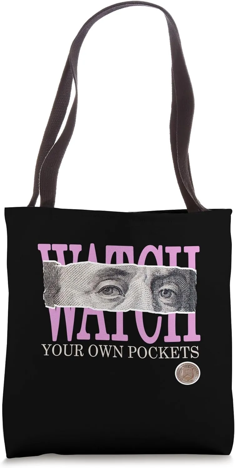 Watch Your Own Pockets selenium centralize cheap dormant Pink Color Graphic Tote Bag Pink 