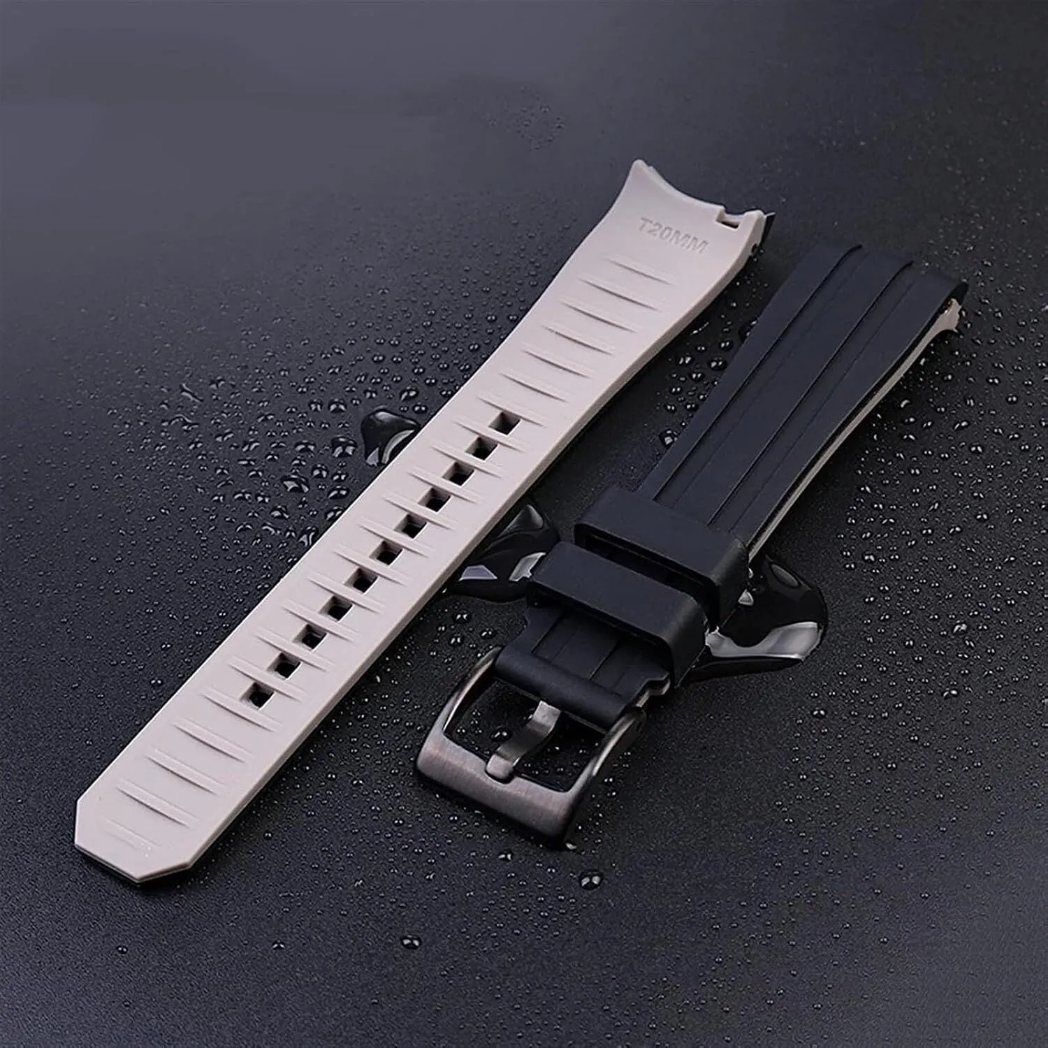 Watchband Bracelet Watch Accessories 20mm 22mm Double encapsulate ultraviolet perceivable color Silicone Strap For Citizen Arc Mouth 