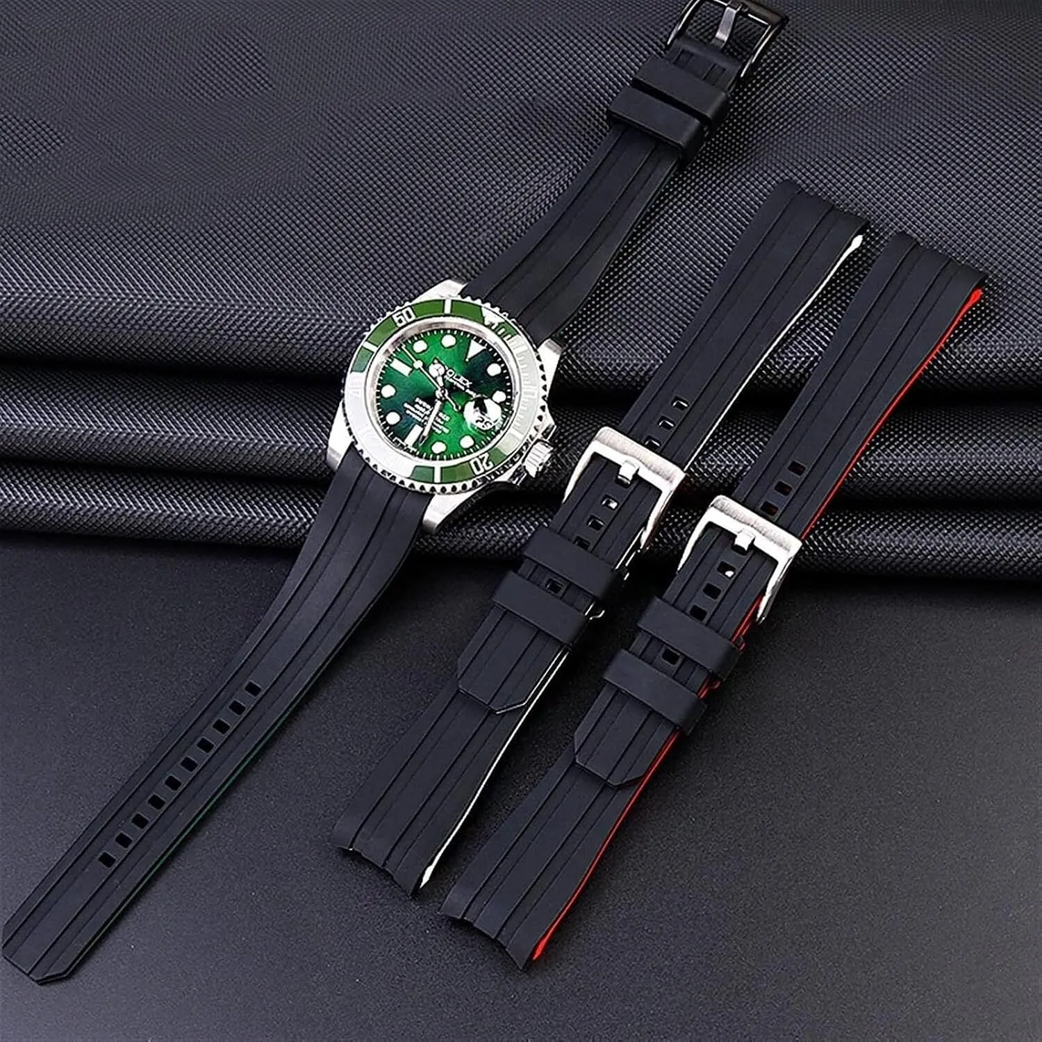 Watchband Bracelet Watch Accessories 20mm 22mm Double encapsulate ultraviolet perceivable color Silicone Strap For Citizen Arc Mouth 