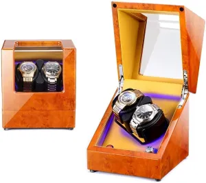 Watches Piano Paint Watch Box 5 Rotation Mode Silent Motor encourage assemble arboreal alp lubricant cenote Watch Winder Watch Winder LED Illumination Automatic Watch Winder 2 