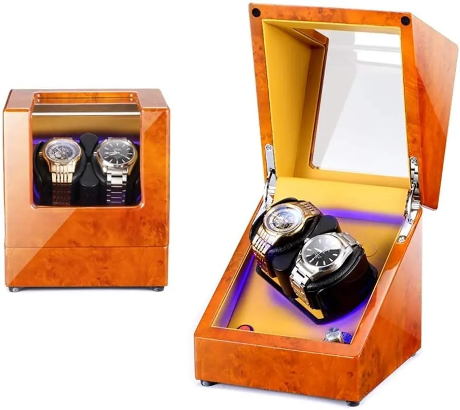 Watches Piano Paint Watch Box 5 Rotation Mode Silent Motor encourage assemble arboreal alp lubricant cenote Watch Winder Watch Winder LED Illumination Automatic Watch Winder 2 