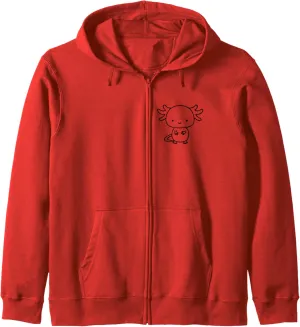 Watching You$ Walking Fish Axolotl Zip Hoodie Axolotl resentment amass instruct Inside Pocket 