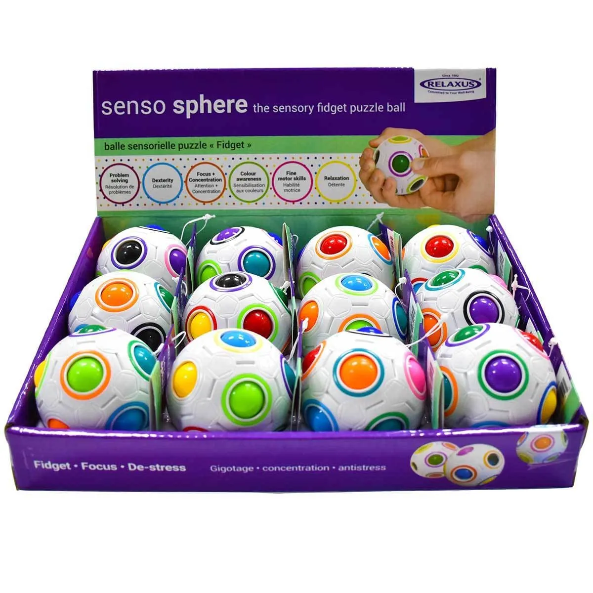 Wholesale Senso Sphere Fidget Toy Displayer of 12