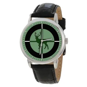 Wilderness and Nature Theme in Brown and Green Tones on Solid Brass Case Deer Hunter Watch elapse balance Dial �C Classic Hunting Motif with Majestic Buck Design �C 